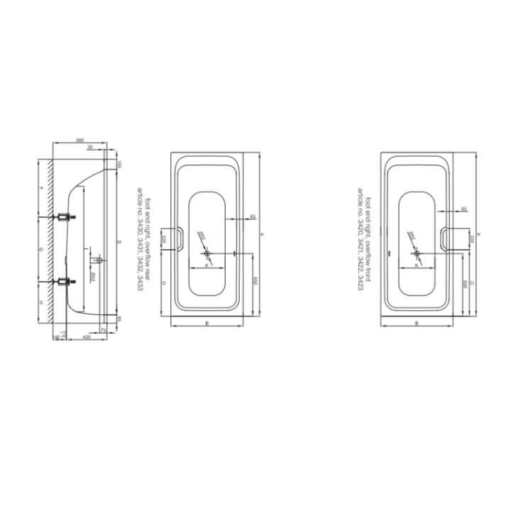 Bette 3422-000 ванна 170x75 сталь встраиваемая