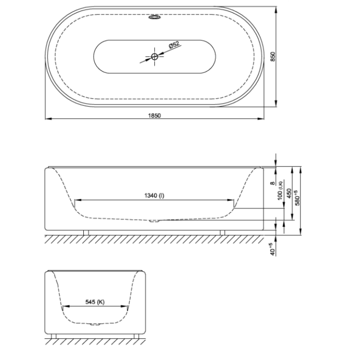 Bette 3466-790 TX ванна 180x80 BetteLux Oval Couture