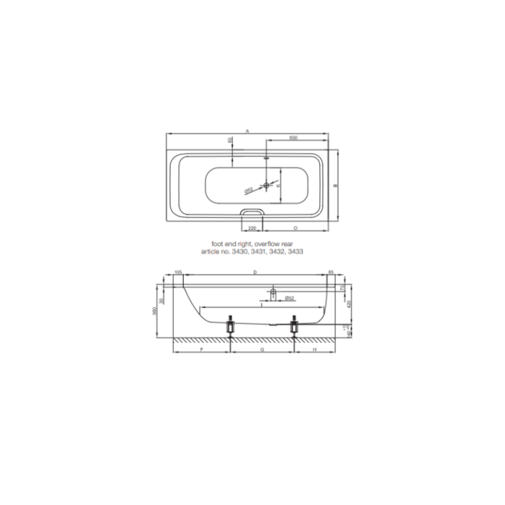 Ванна Bette 3432-000 BetteSelect 170x75 см