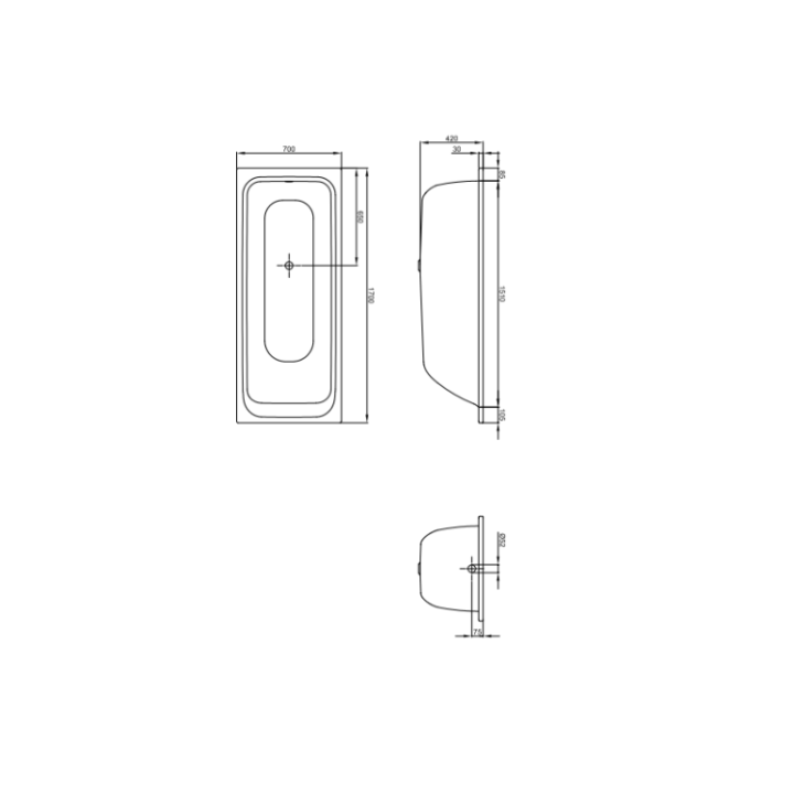 Bette 3411-004 PLUS ванна 170x70 см встраиваемая