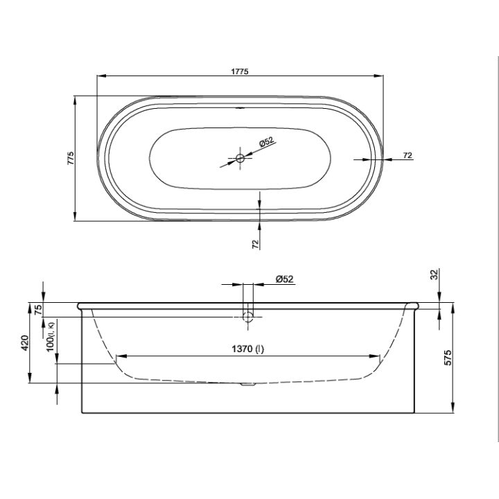 Bette 2740-307 CFXXSR PLUS ванна, отдельностоящая