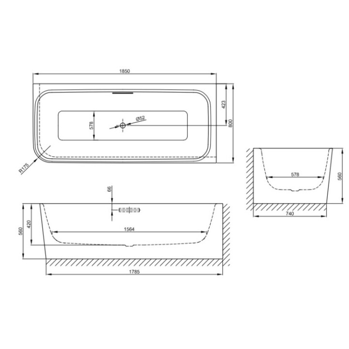 Ванна Bette 3480-000 CELHK 185x80 см белый