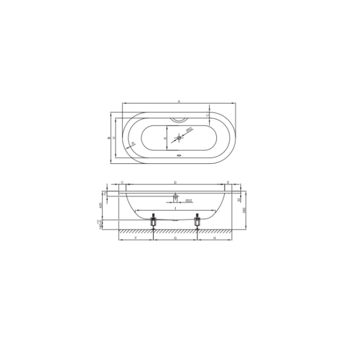 Bette 2680-002 встраиваемая ванна 175x80 см