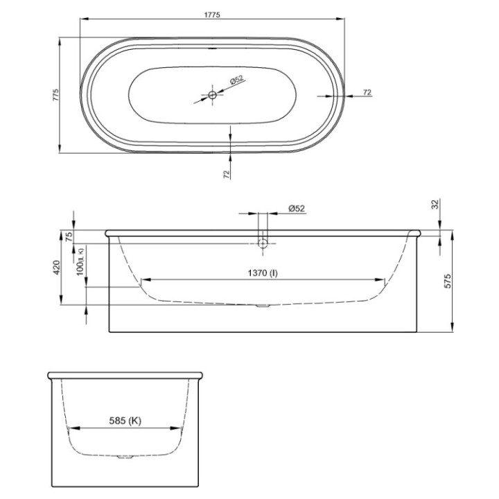 Bette 2740-307 CFXXSR ванна BetteSuno Oval 177.5x77.5
