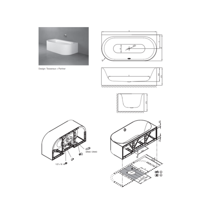 Ванна 3416-000 CWVVS BetteLux Oval I 180x85