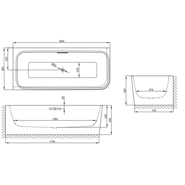 Ванна Bette 3480-000 CERHK 185x80 см белый