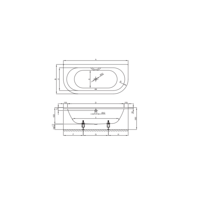 Bette 8300-000 ванна 165x75 см белый