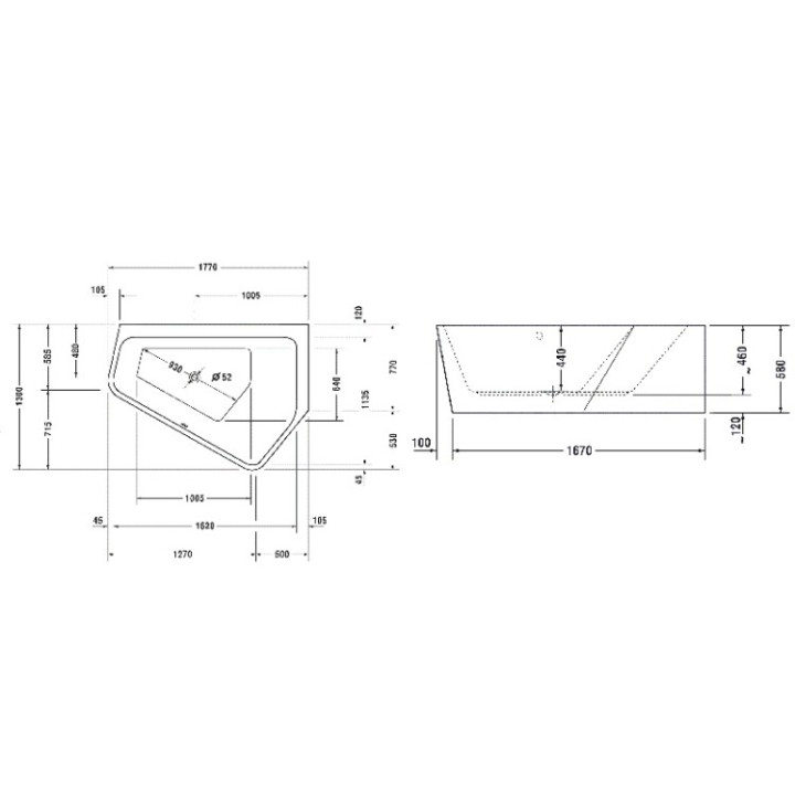 Duravit 700395000000000 ванна Paiova 177x130 белый