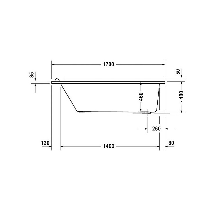 Duravit 700335000000000 ванна Starck 170x75 см