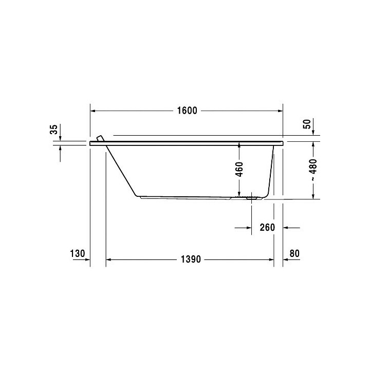 Duravit 700333000000000 ванна Starck 160x70 встраиваемая