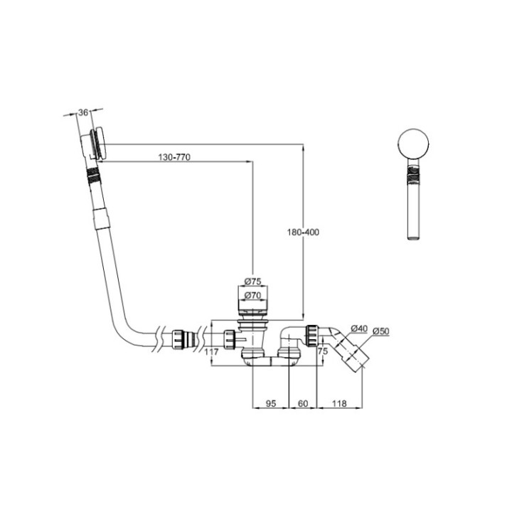 Bette B640-000 слив-перелив для ванны белый