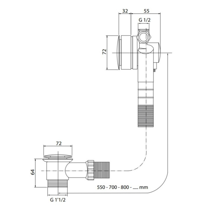 F2003ERCS слив-перелив для ванны Fima Carlo Frattini