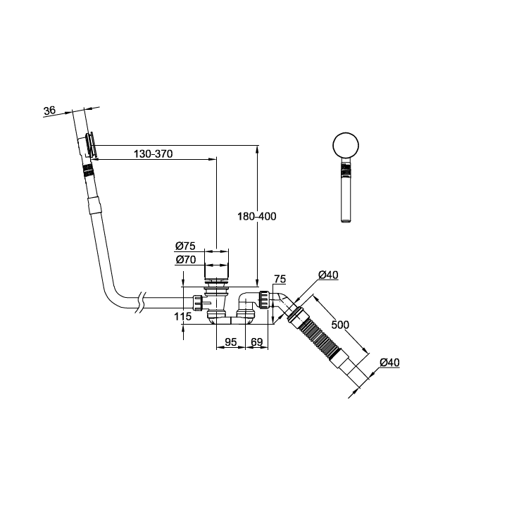 Bette B642-440 слив-перелив Snow для ванны