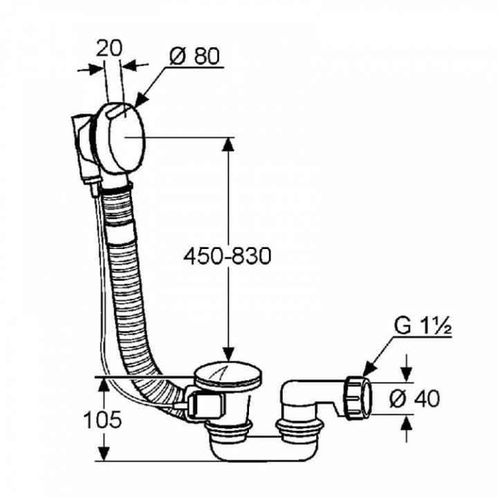 Kludi 2140905-00 слив-перелив для ванны