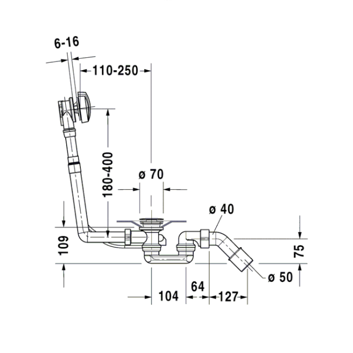 Duravit 790225000001000/89013099098000 слив-перелив