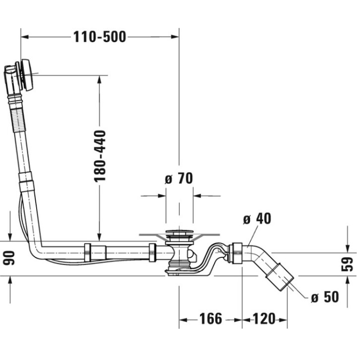 Duravit 792202000001000 слив-перелив для ванны