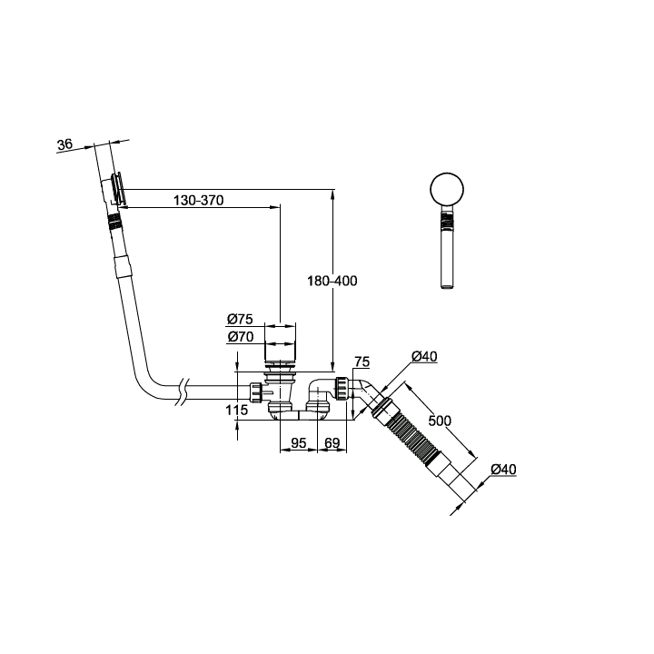 Bette B642-790 слив-перелив для ванны Midnight