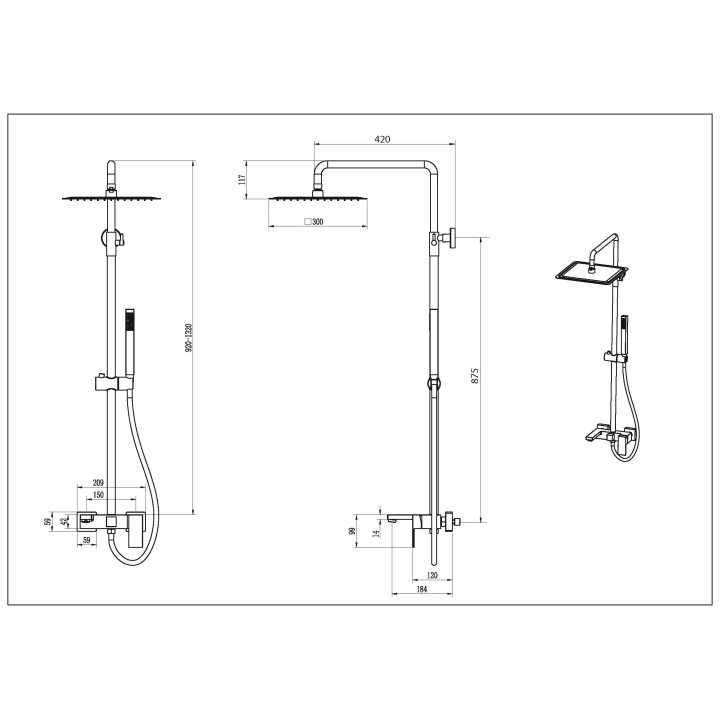 Boheme 478-GM душевая система с изливом