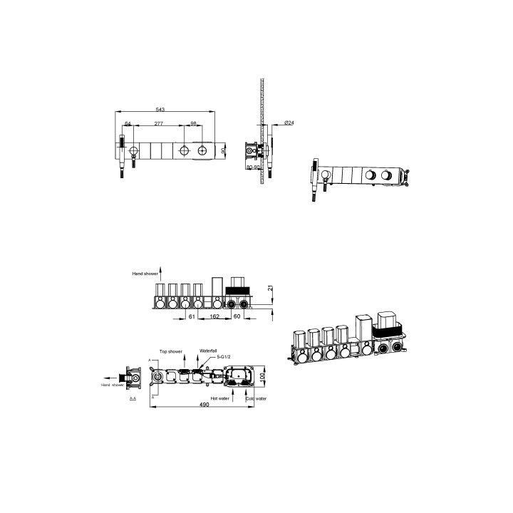 Boheme 133-SYS-GM душевая система скрытый монтаж