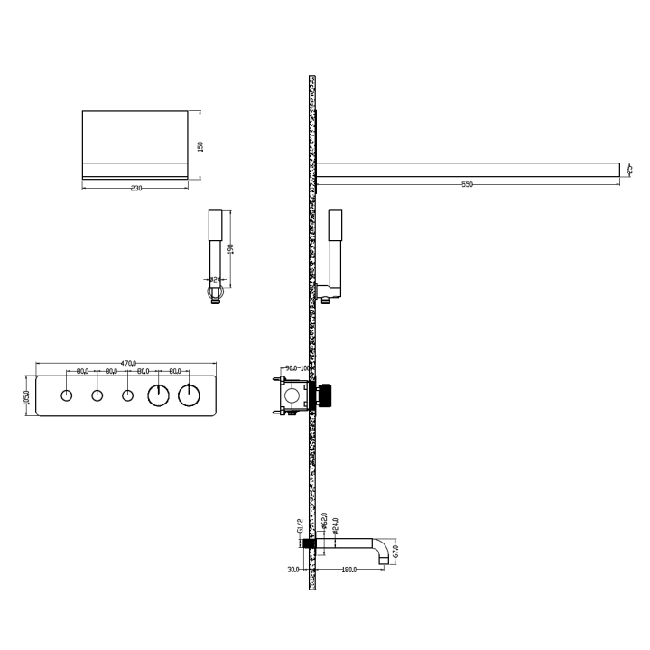 Boheme 131-2-CB душевая система скрытого монтажа
