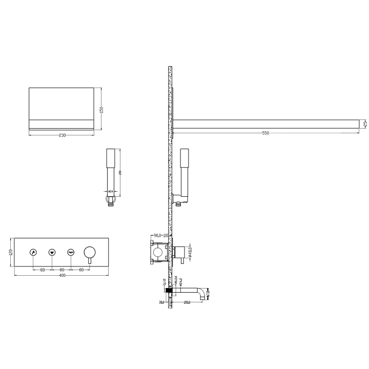 Boheme 130-2-MG душевая система с изливом