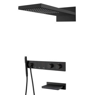 Boheme ZODIAC Душевая система с изливом термостатическая Black