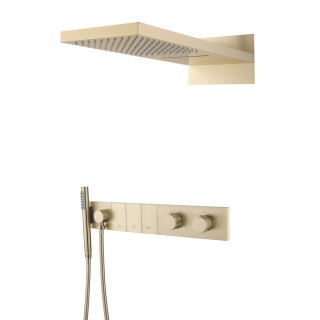 Boheme ZODIAC Душевая система термостатическая Matt Gold