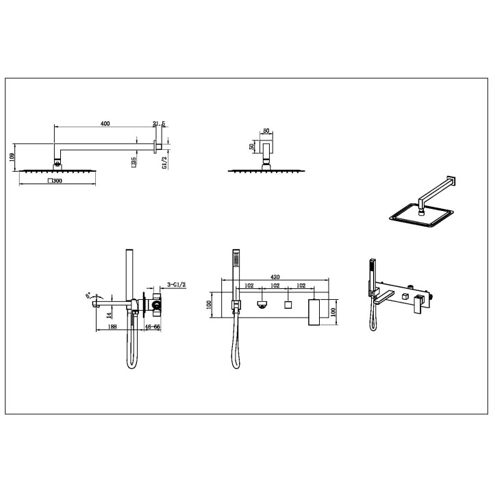 Boheme 474-BR душевая система Bronze