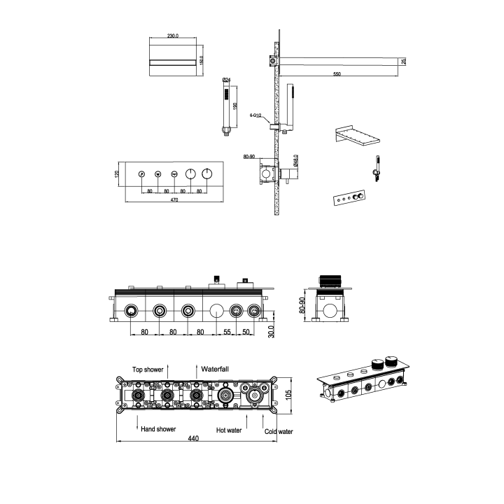 Boheme Fusion 131-B душевая система скрытая