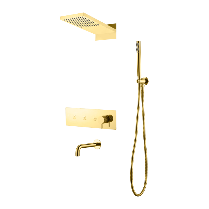 Boheme 130-2-G душевая система с изливом Gold