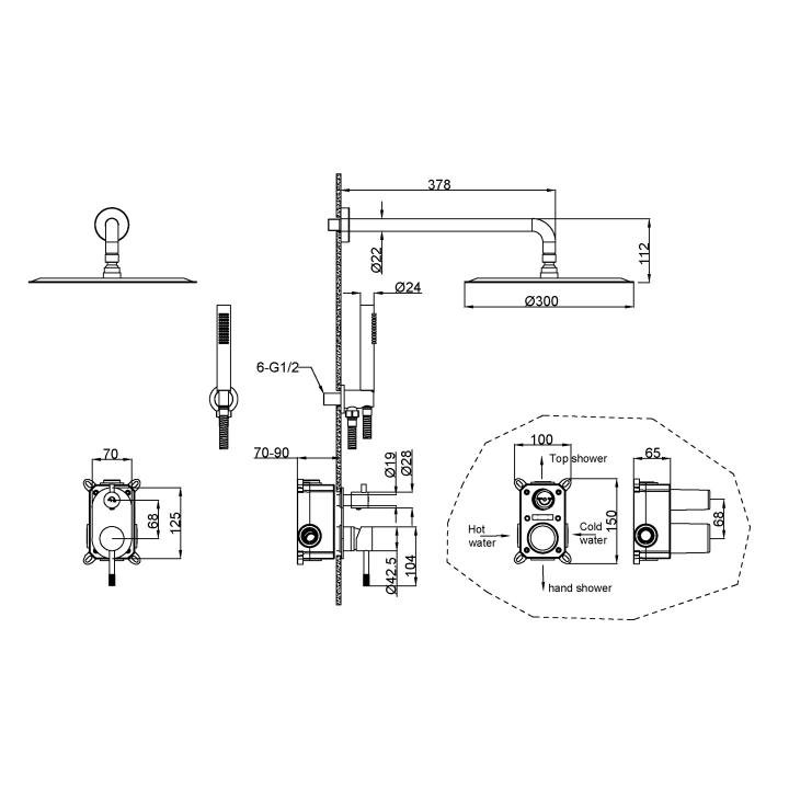 Boheme 464-SGM душевая система Shine Gun Metall