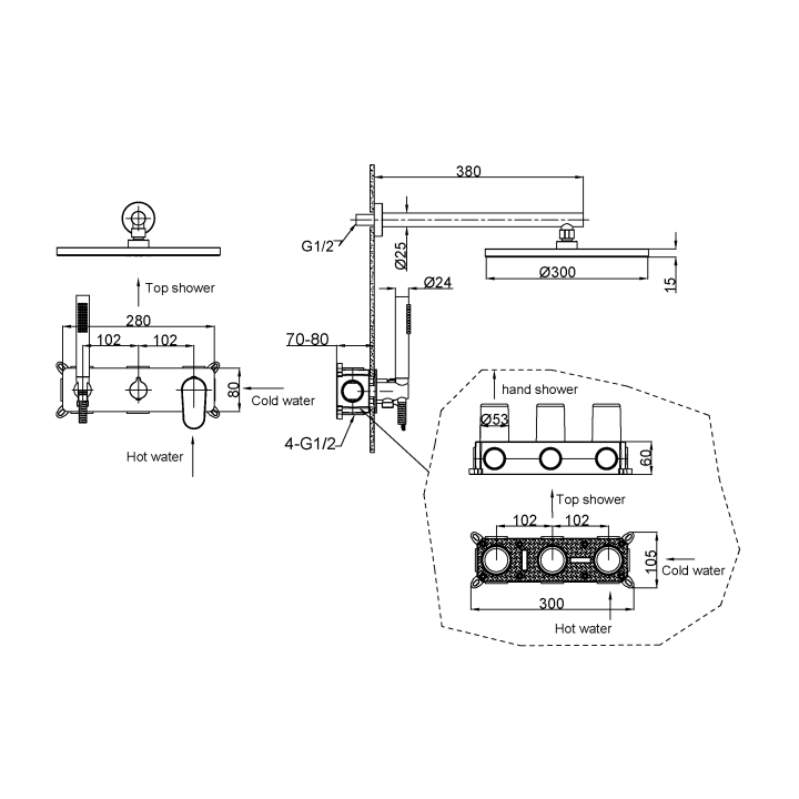 Boheme 454-NB душевая система Nickel Brush
