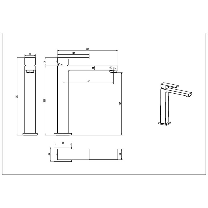 Boheme 472-CB смеситель для раковины высокий
