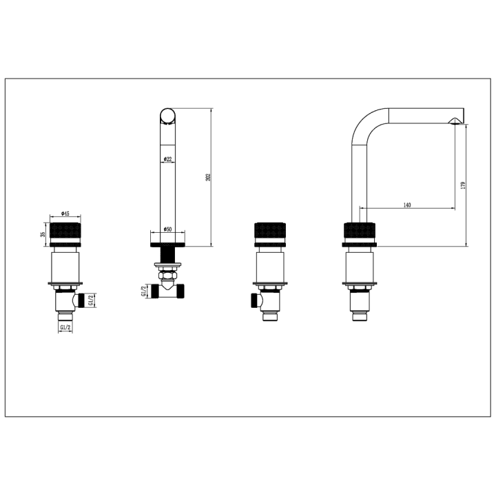 Boheme 152-SGM.4 смеситель Stick Shine Gun Metall