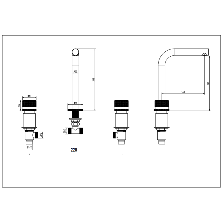 Boheme 152-GM.3 смеситель раковина LINEA