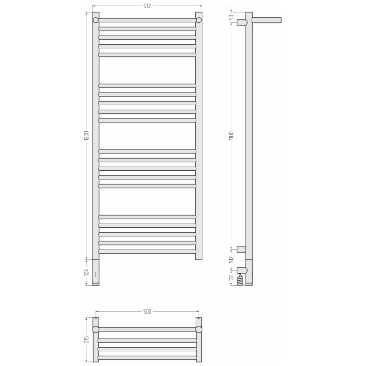 Полотенцесушитель Сунержа Богема 3.1, 00-6006-1250