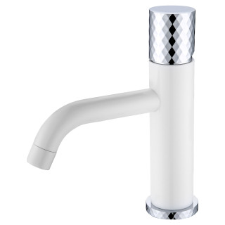 Boheme Stick DIAMOND Смеситель для раковины низкий W (белый глянец)