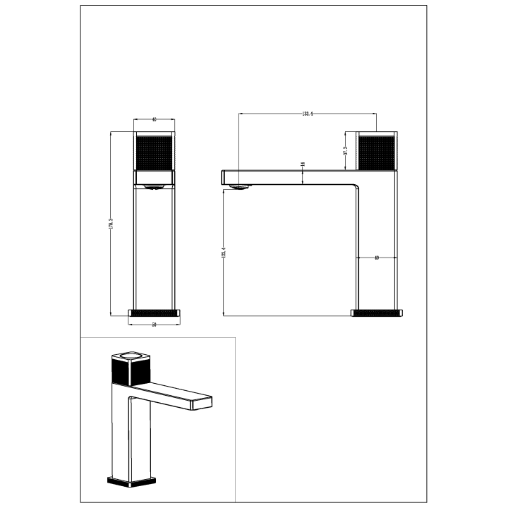 Boheme 159-SGM смеситель QUAD для раковины