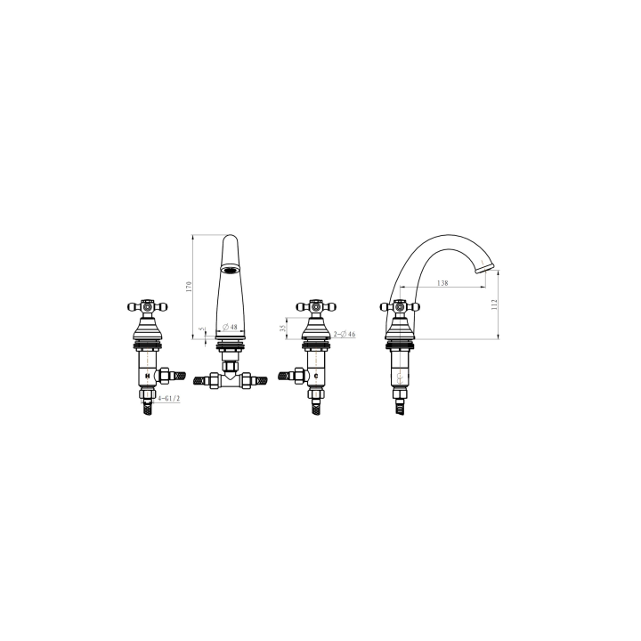 Boheme 297-CRST смеситель для раковины Gold