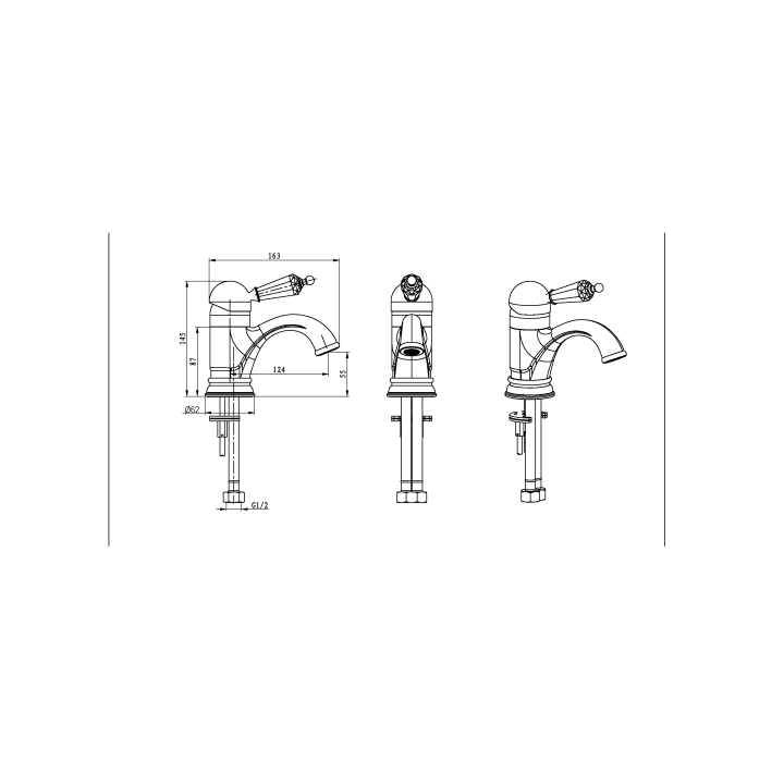 Boheme 321 смеситель для раковины Gold