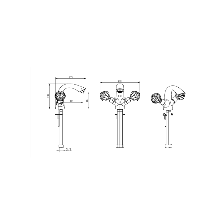 Boheme 351 смеситель для раковины Chrome