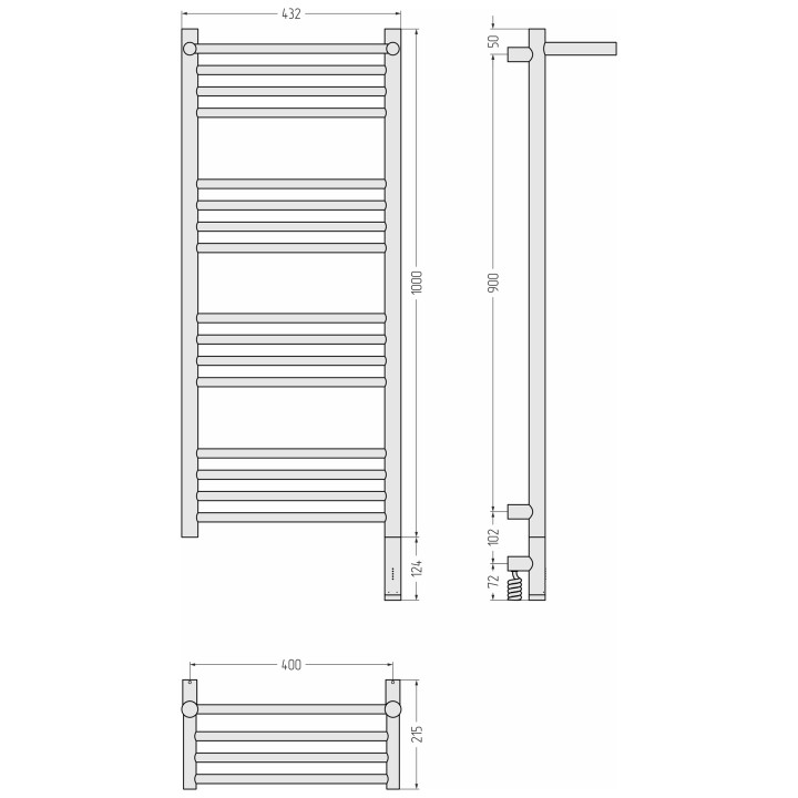 Полотенцесушитель Сунержа Богема 3.1 золотой, 32-6007-1040