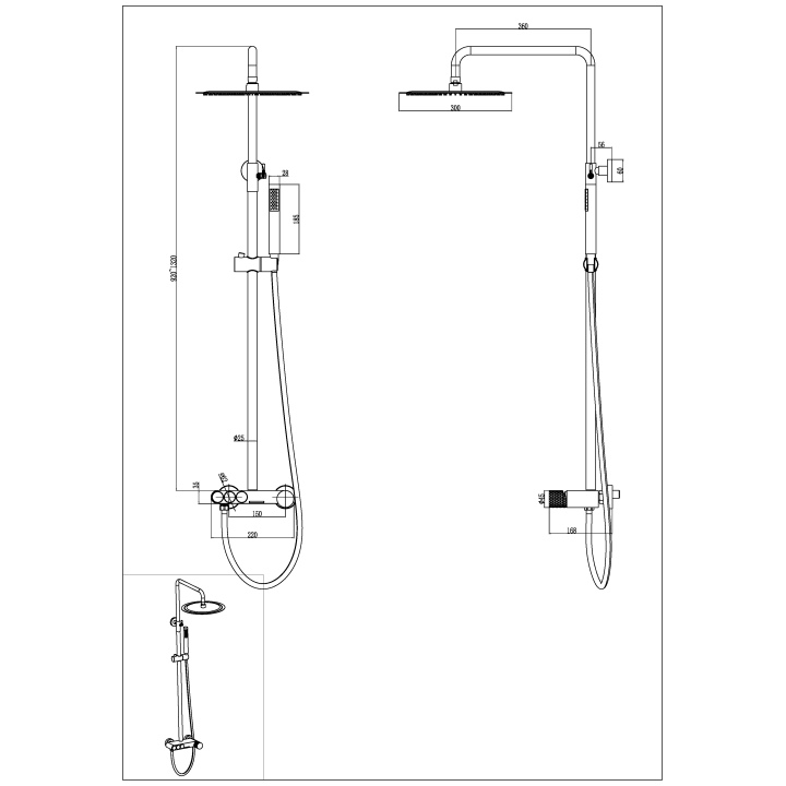 Boheme Stick TOUCH 128-BB.2 Black душевая система