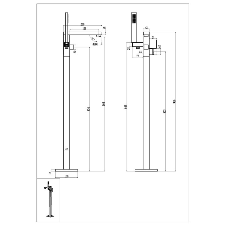 Boheme 479-BRB смеситель для ванны Brushed Bronze