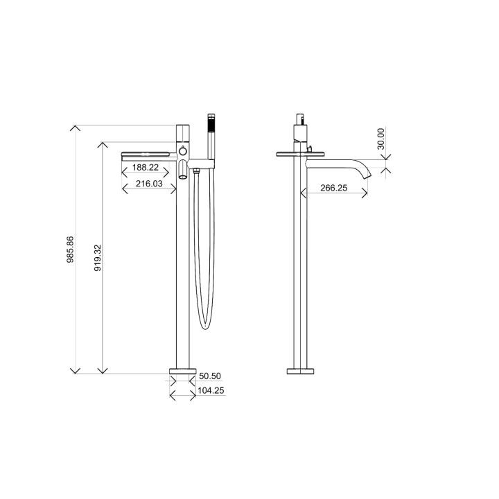 Boheme 129-SGM.3 смеситель для ванны Stick LINEA