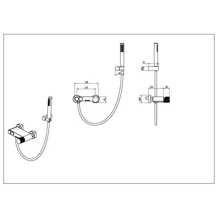 Boheme 123-GM.3 смеситель для ванны Gun Metall