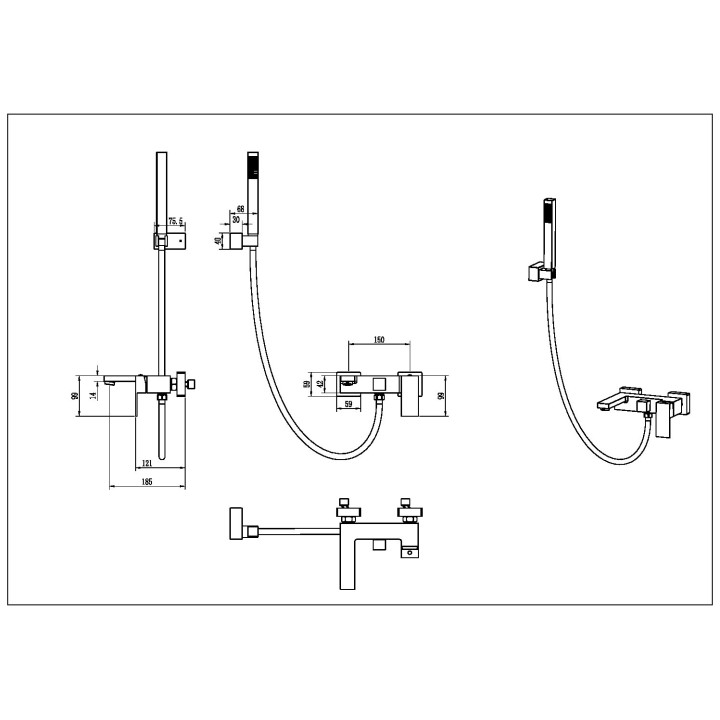 Boheme 473-NB смеситель для ванны Nickel Brush