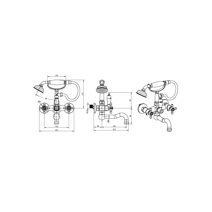Boheme 273-Royal/CRST смеситель для ванны