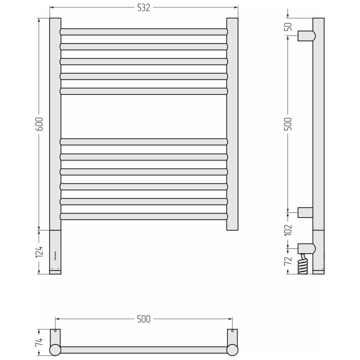 Полотенцесушитель Богема 3.1 от Сунержа, 05-6004-6050