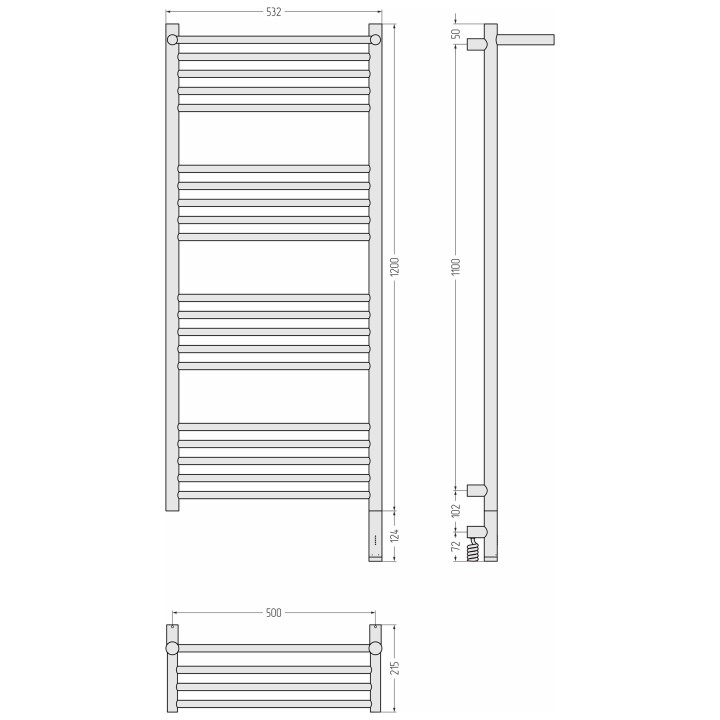 Полотенцесушитель Сунержа Богема 3.1, 31-6007-1250